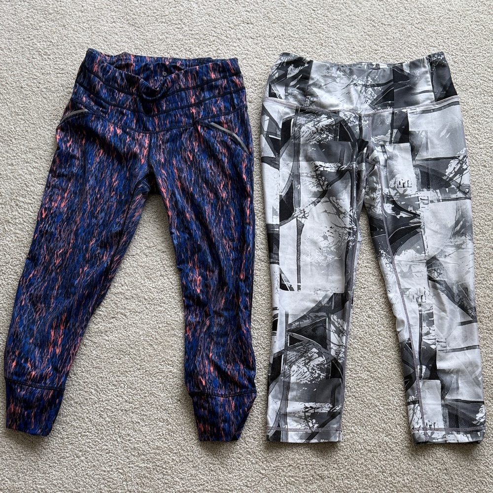 Athleta Blue and Gray Leggings Set